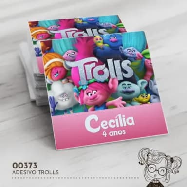 Adesivo Quadrado Trolls - 00373