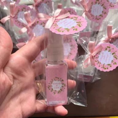 Álcool 70% Spray Lembrancinha Batizado floral