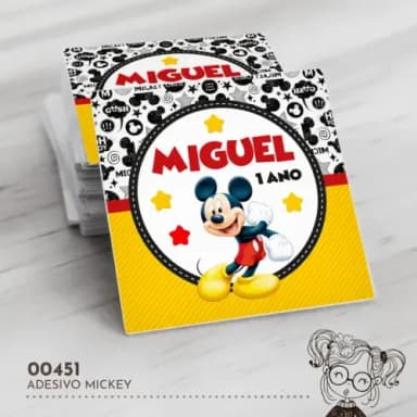 Adesivo Quadrado Mickey - 00451