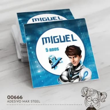 Adesivo Quadrado Max Steel - 00666