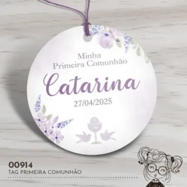 Tag Redonda Primeira Comunhão - 00914