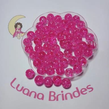 Bola Acrilica Irizada Pink 10mm 100 Unidades