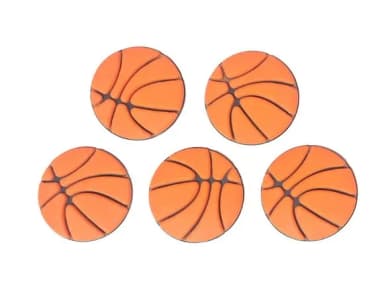 Aplique Bola de Basquete Emborrachado Pacote com 6 Unidades