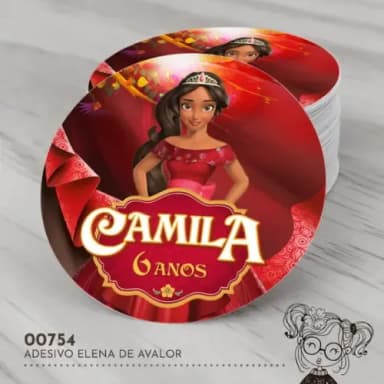 Adesivo Redondo Elena de Avalor - 00754