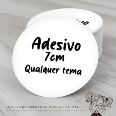 Adesivo Redondo 7cm (qualquer Tema)