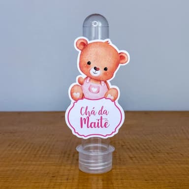 Apliques para Tubetes Personalizados URSINHO ROSA - Decoração de Festa | Lembrancinhas | Aniversário | Personalizados