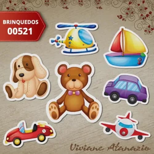 Aplique Brinquedos 3cm (kit c/ 50un) - 00521