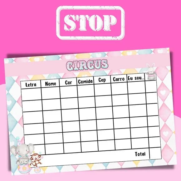 Jogo do Stop ( Conhecido Como Adedanha)