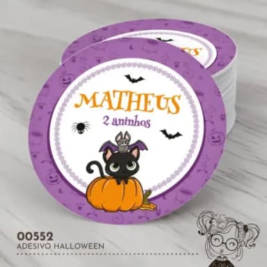 Adesivo Redondo Halloween - 00552