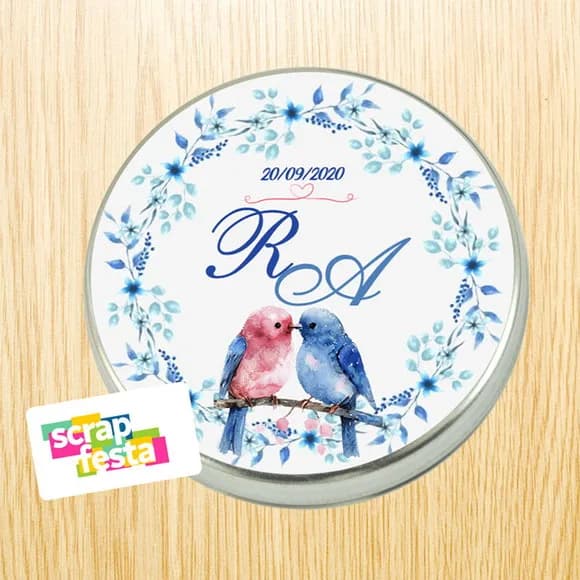 Latinhas Personalizadas Festa Casamento Passarinhos Aquarela
