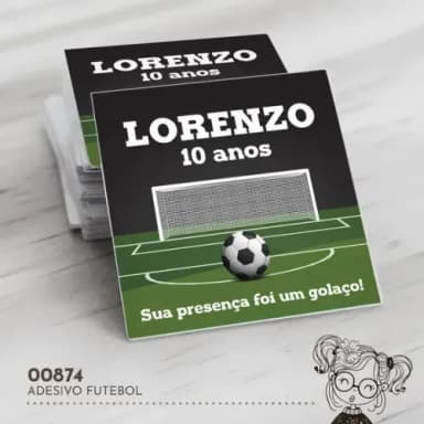 Adesivo Quadrado Futebol - 00874