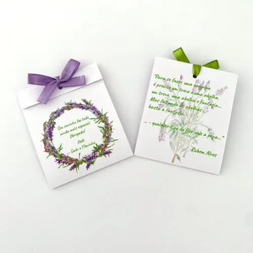 Lembrança Maternidade Sementinha Amor perfeito Lavanda