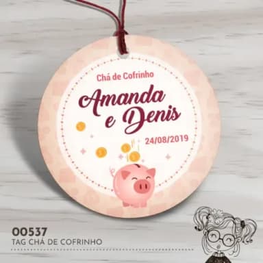 Tag Redonda Chá de Cofrinho - 00537