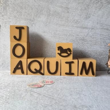 Cavalinho de Balanço + Cubos 6x6cm Ts Decoração Bebê